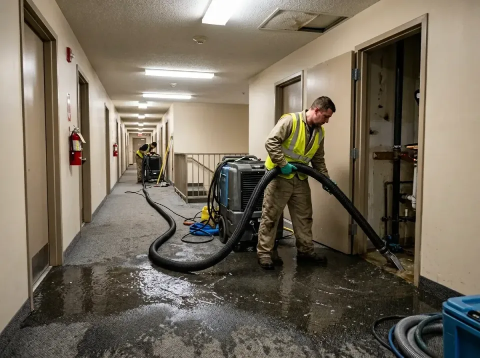 multi-unit-apartment-hallway-f-005 — frequently asked questions, Emergency Burst Pipe Water Extraction & Removal in Van Bure…